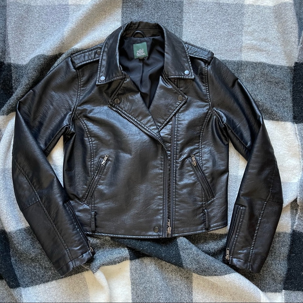 Pleather biker jacket
